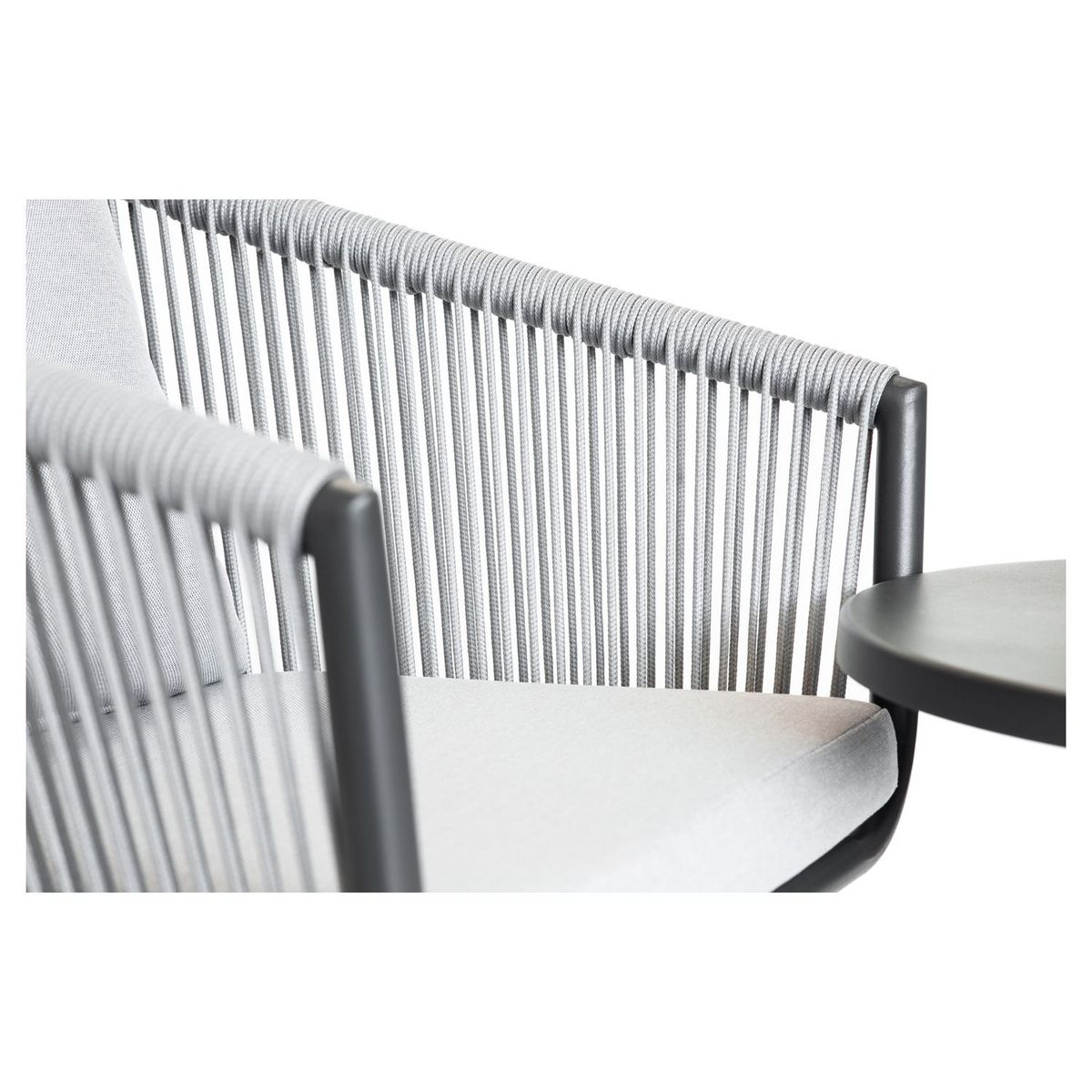 JARDILINE Salon bas de jardin - 2 places - Aluminium - Gris - AMORGOS