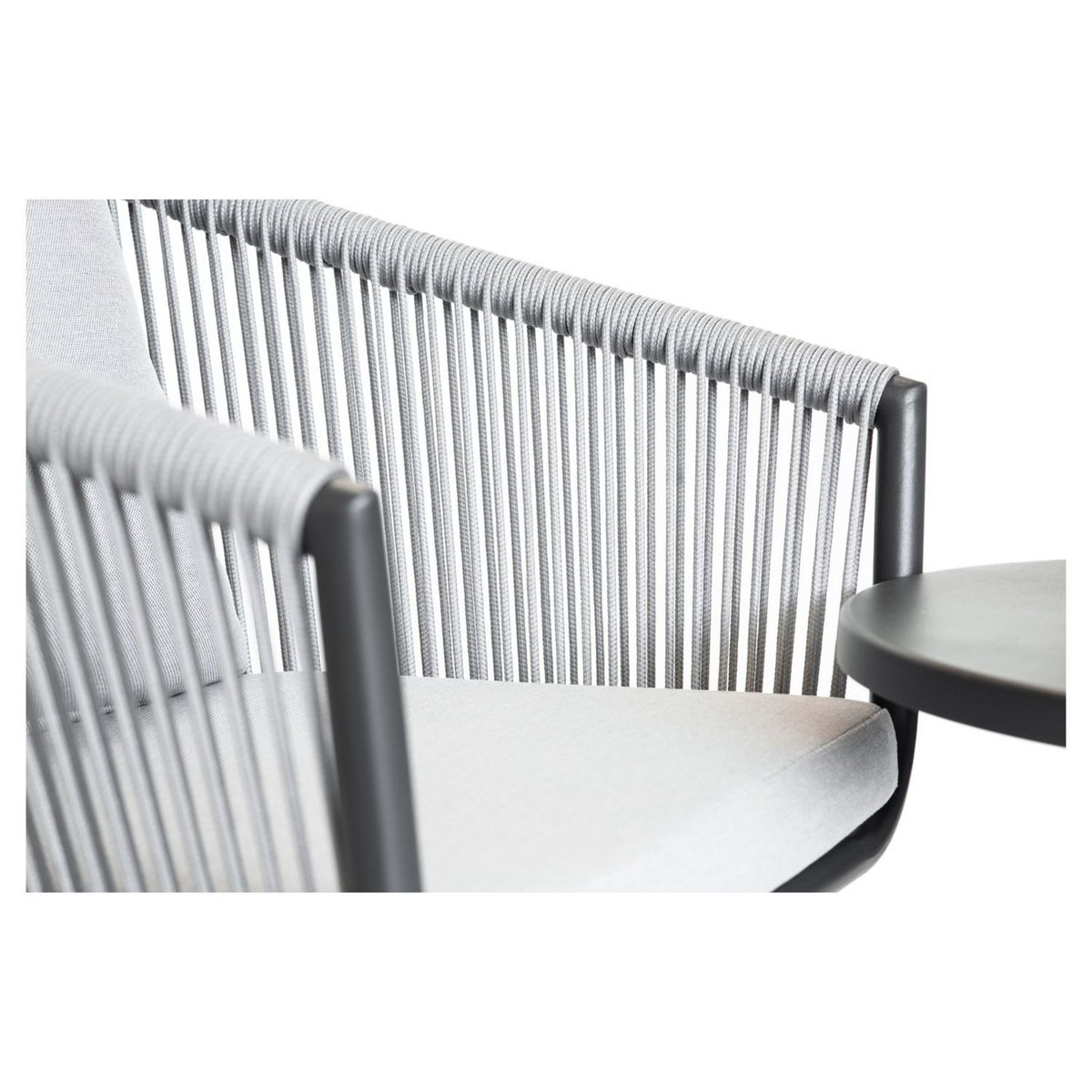 JARDILINE Salon bas de jardin - 2 places - Aluminium - Gris - AMORGOS