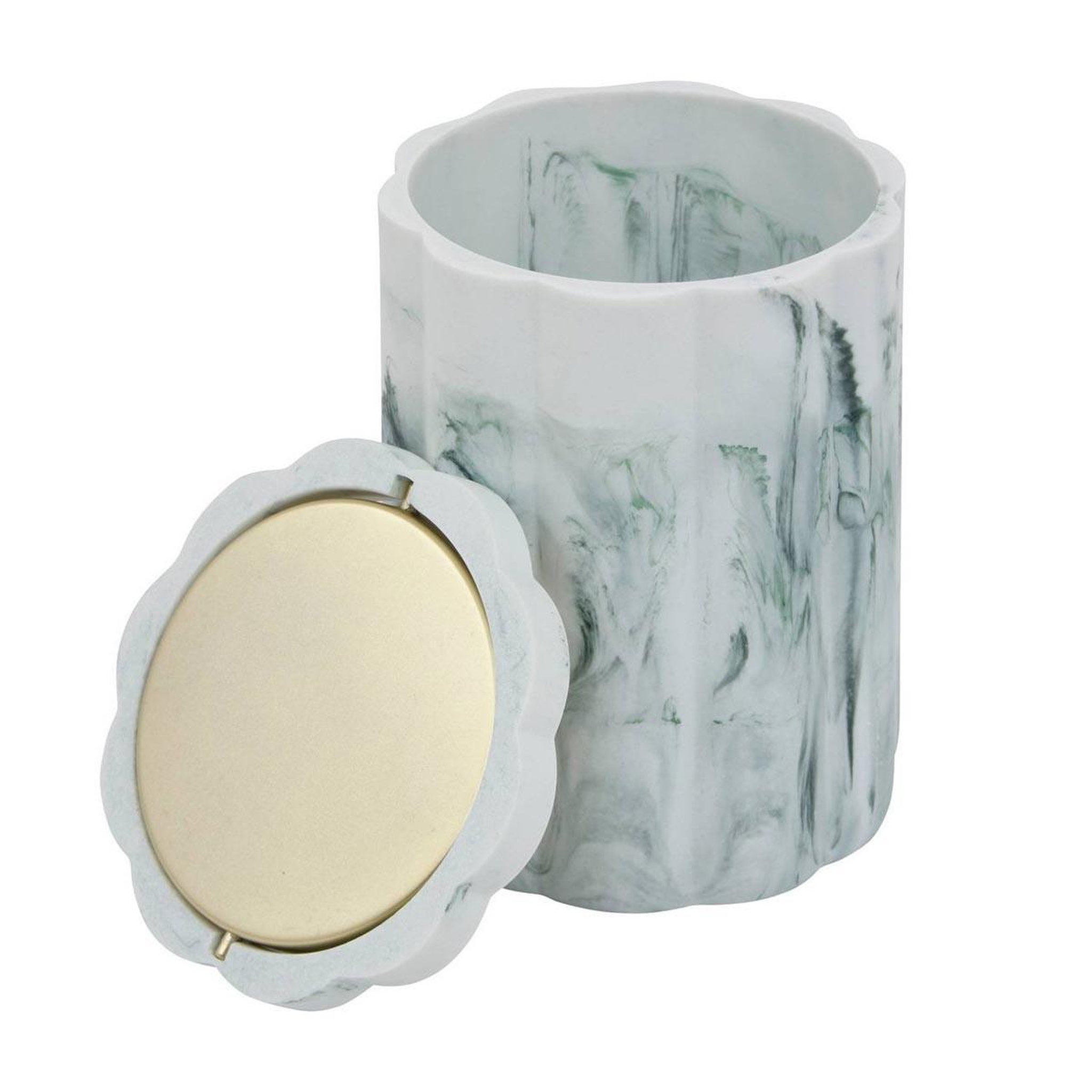 Voir la diapositive 2 : FIVE Poubelle de table salle de bain  marby  15cm blanc