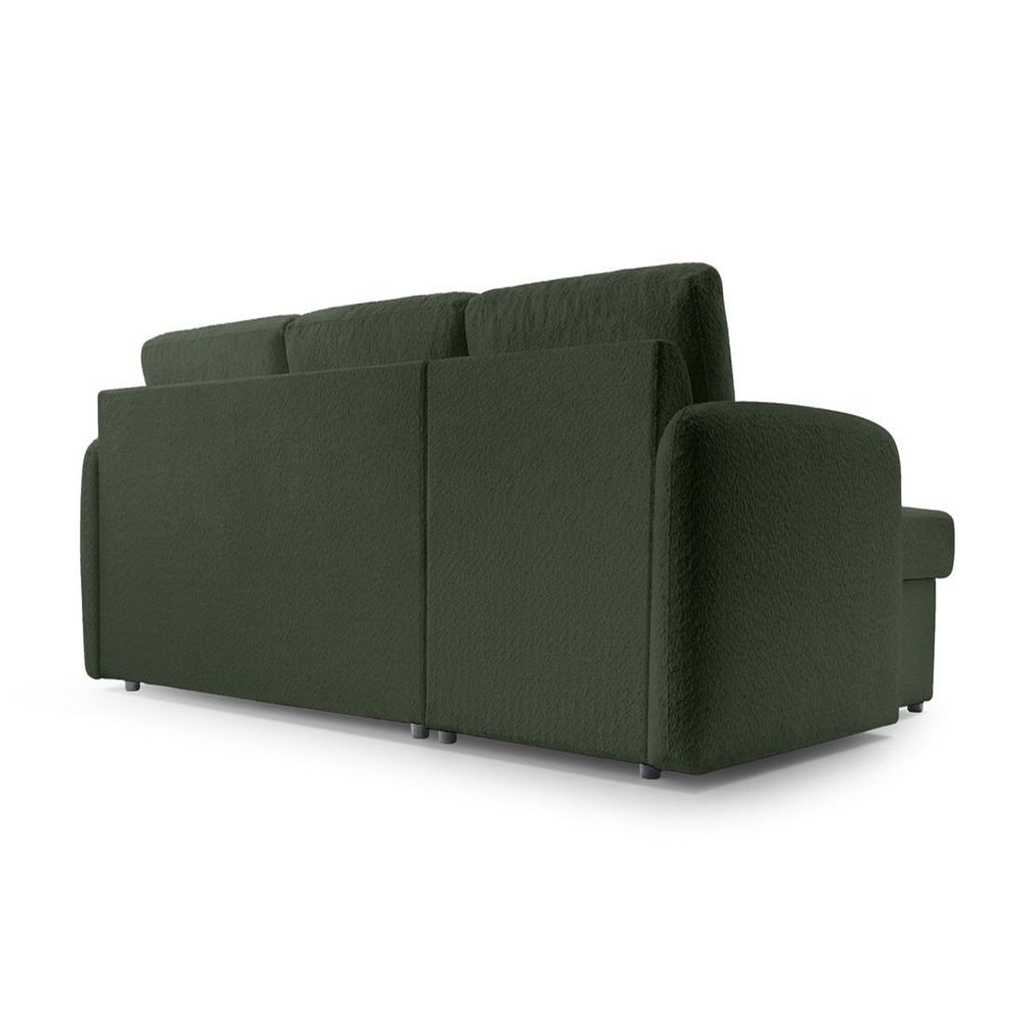 Voir la diapositive 6 : BEST MOBILIER Pocatello - canapé d'angle réversible 4 places - convertible avec coffre - en tissu bouclette