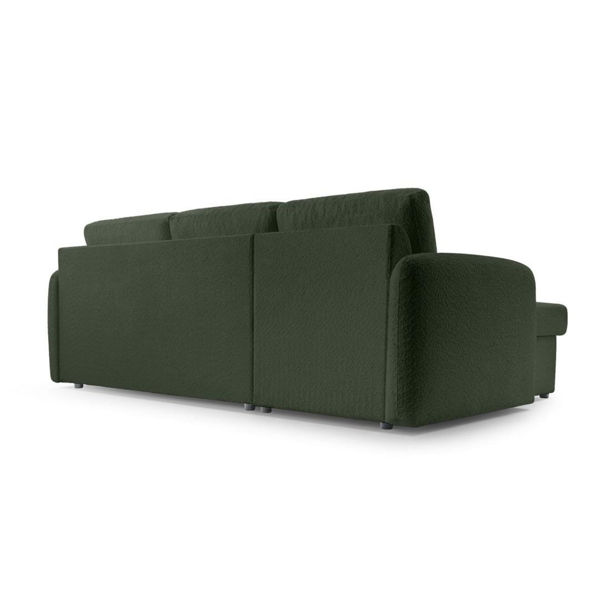 BEST MOBILIER Pocatello - canapé d'angle réversible 4 places - convertible avec coffre - en tissu bouclette
