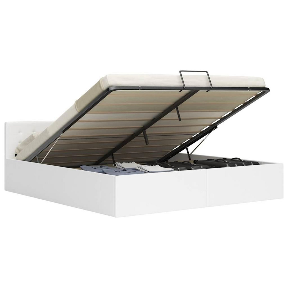 VIDAXL Cadre de lit avec rangement hydraulique 180x200 cm similicuir