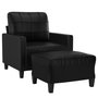 Voir la diapositive 3 : VIDAXL Fauteuil avec repose-pied Noir 60 cm Similicuir
