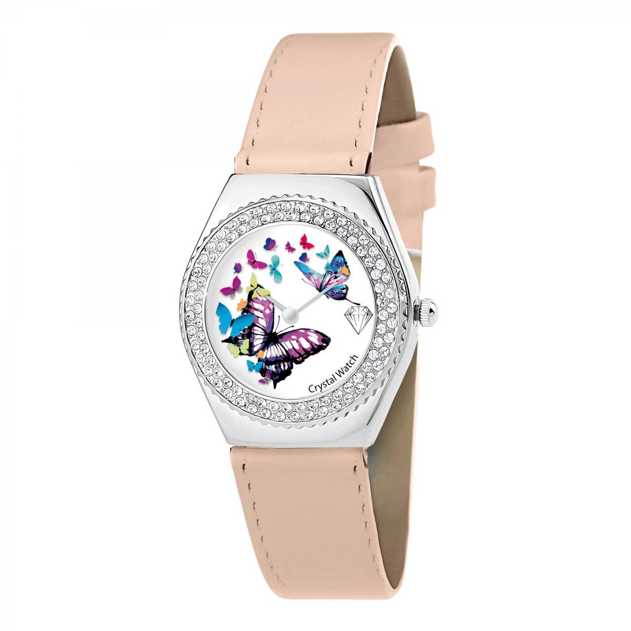 Voir la diapositive 2 : SC CRYSTAL Montre Alysson papillon à mouvement tournant SC Crystal ornée de Cristaux scintillants