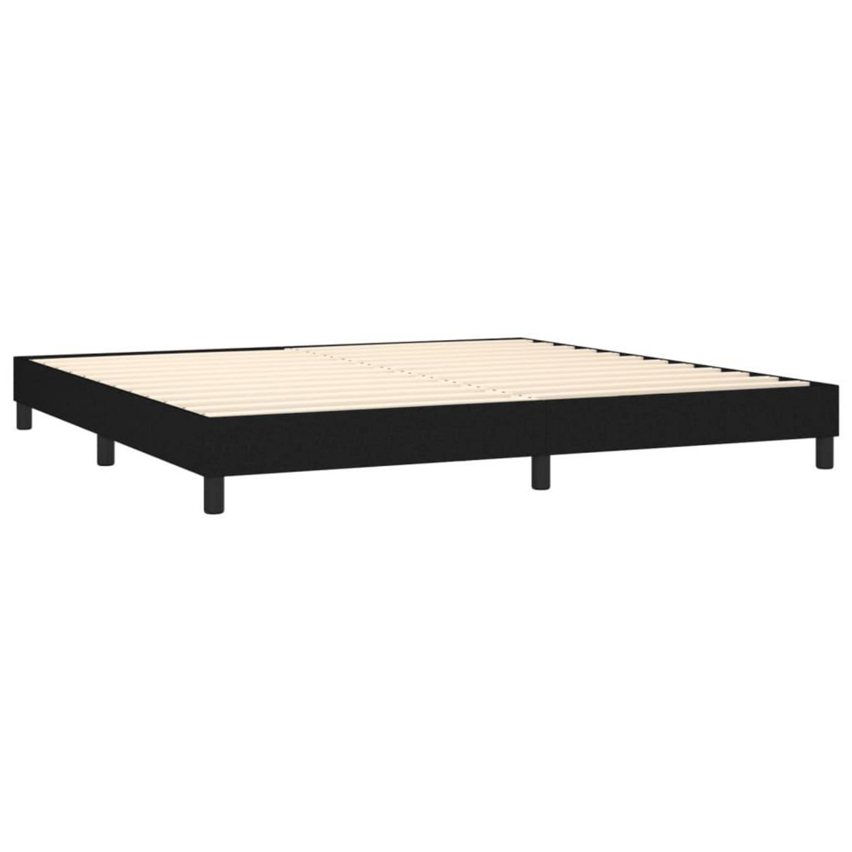 VIDAXL Sommier a lattes de lit et matelas et LED Noir 200x200 cm Tissu