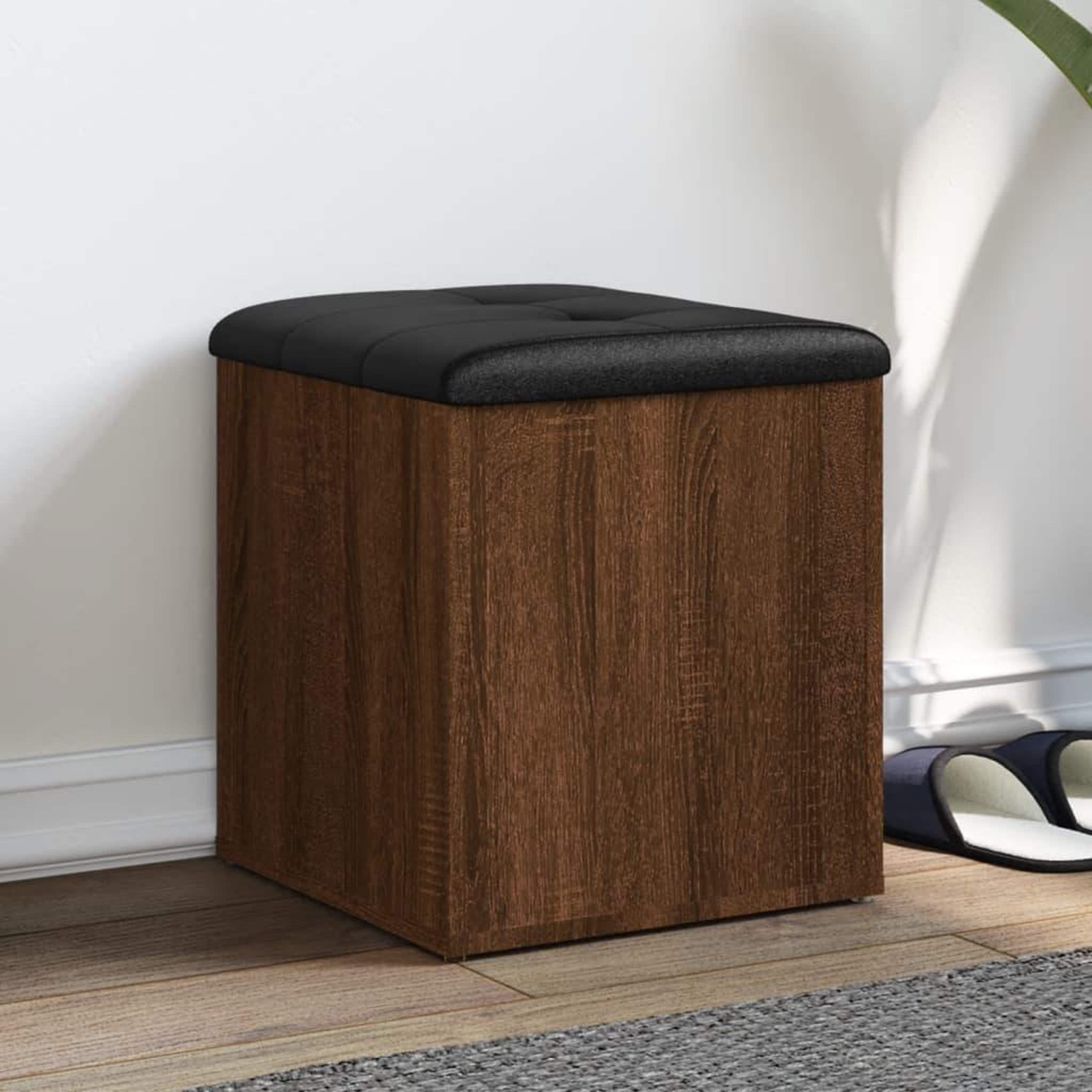 VIDAXL Banc de rangement chene marron 42x42x45 cm bois d'ingenierie