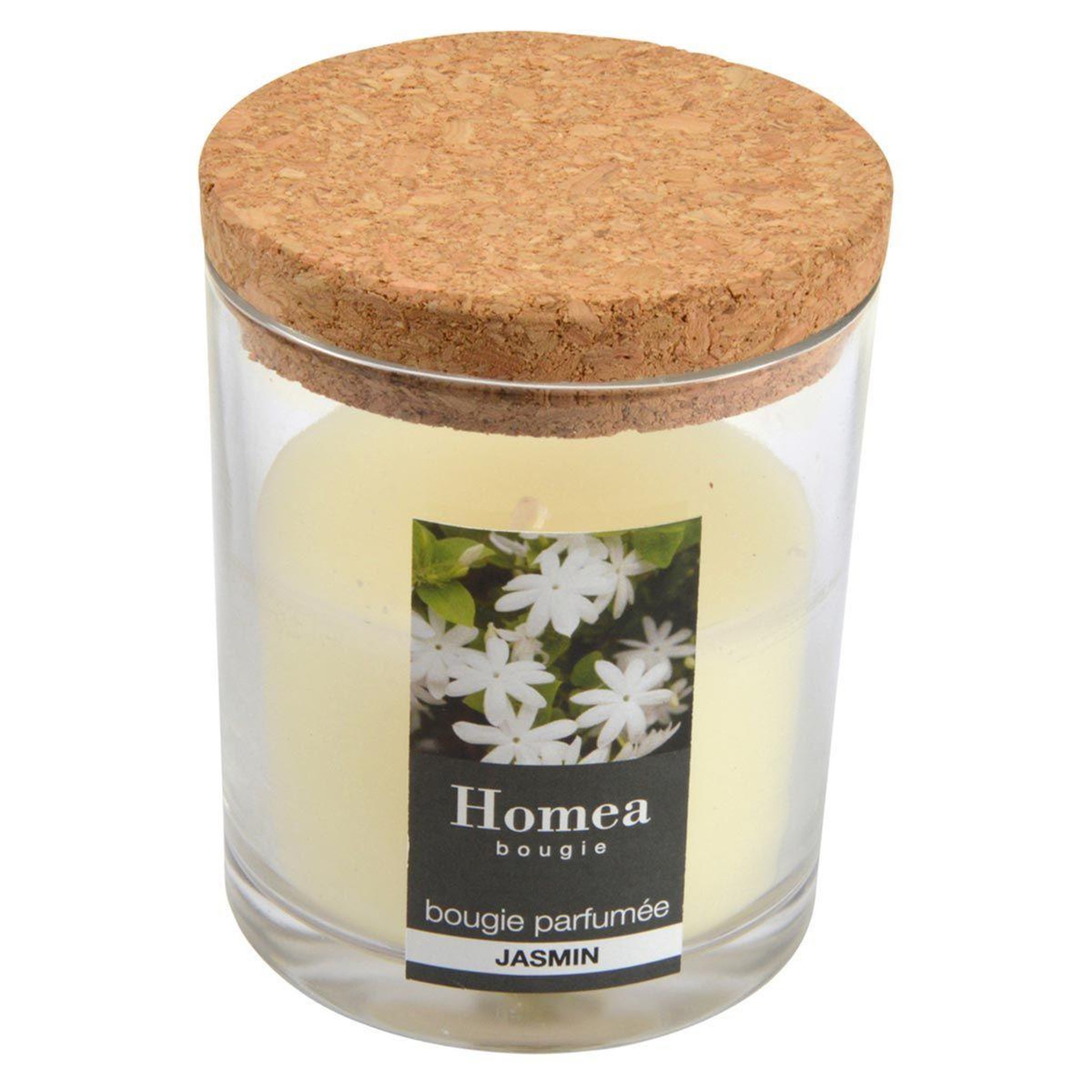 HOMEA Bougie verrine parfumée  essentiel  8cm jasmin