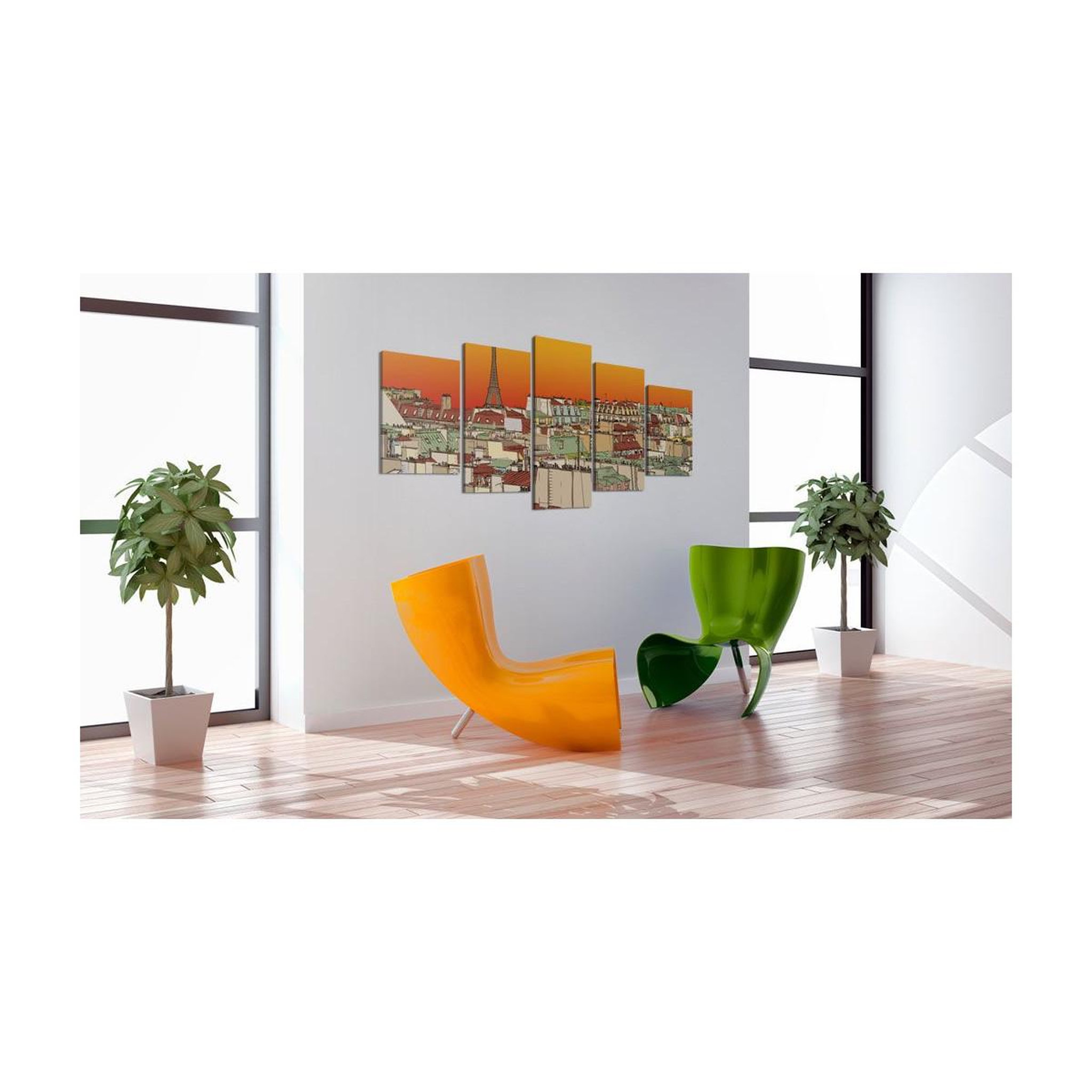 Voir la diapositive 2 : Paris Prix Tableau  ciel parisien en couleur de l'orange