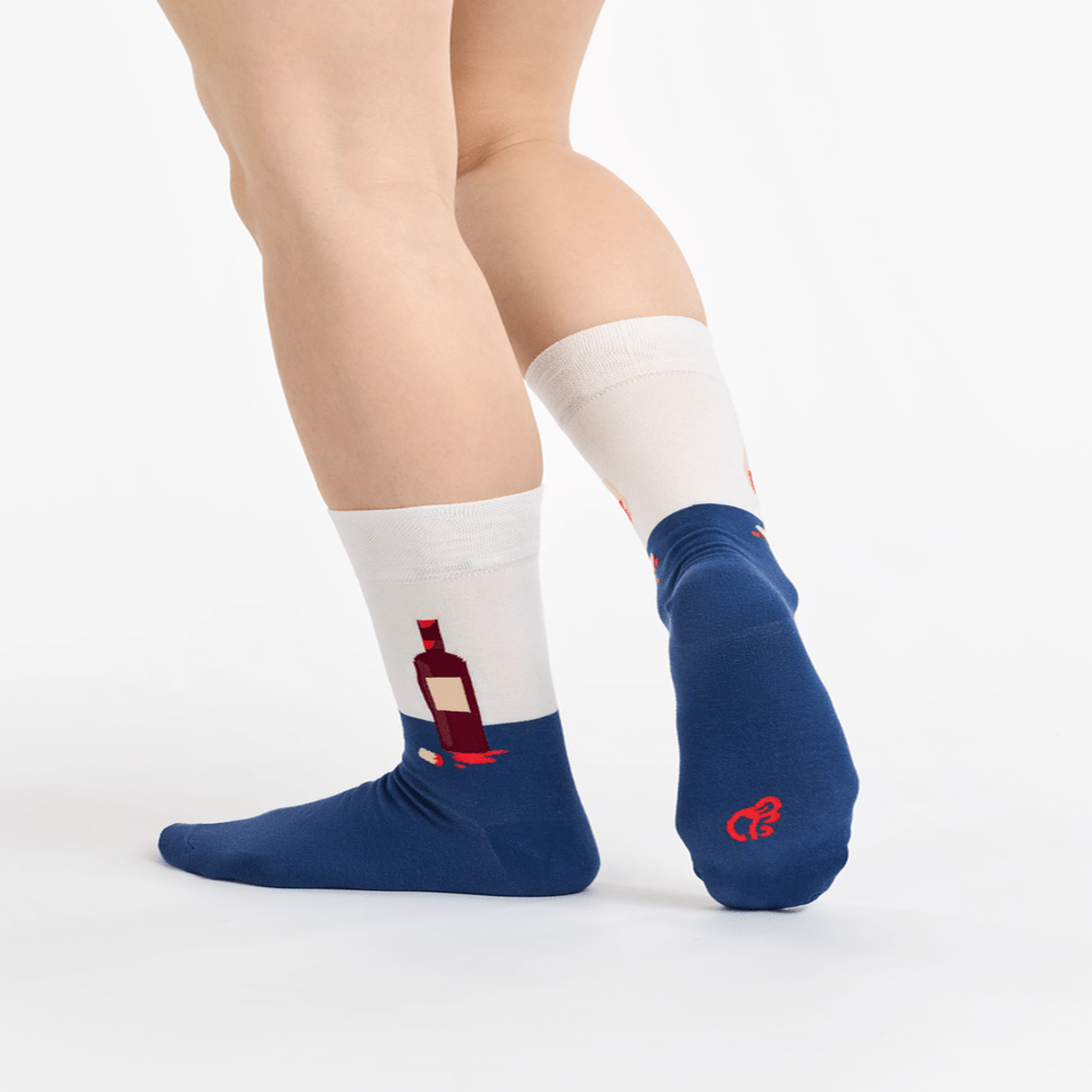Voir la diapositive 2 : DEDOLES Chaussettes bouteille et verre de vin