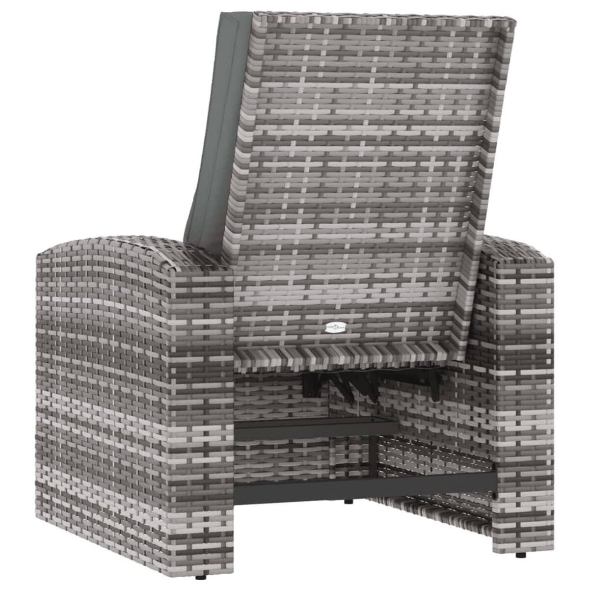 VIDAXL Fauteuil inclinable de jardin avec coussins gris resine tressee