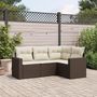 Voir la diapositive 1 : VIDAXL Salon de jardin 4 pcs avec coussins marron resine tressee