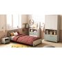 Voir la diapositive 1 : Ensemble chambre complète enfant lit 90x190cm + armoire + chevet + commode NOLAN