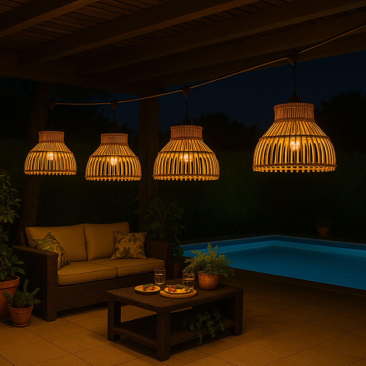 Lumisky Guirlande lumineuse AMELIA Marron Rotin 6m