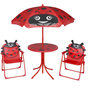Voir la diapositive 1 : VIDAXL Jeu de bistro avec parasol pour enfants 3 pcs Rouge