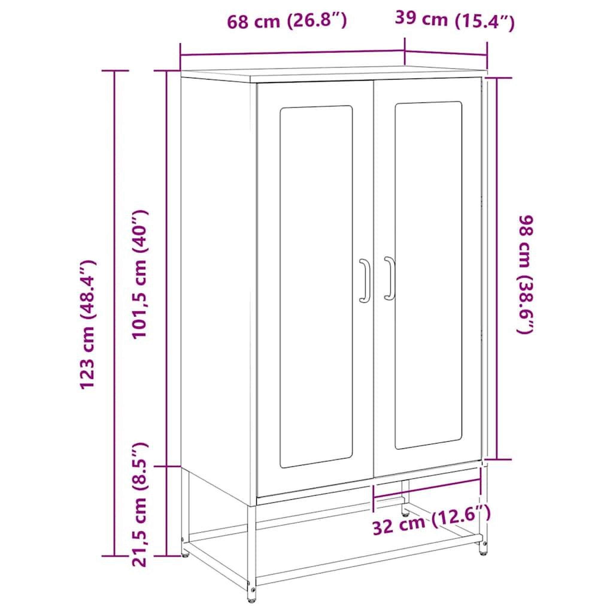 Voir la diapositive 6 : VIDAXL Buffet haut vert olive 68x39x123 cm acier