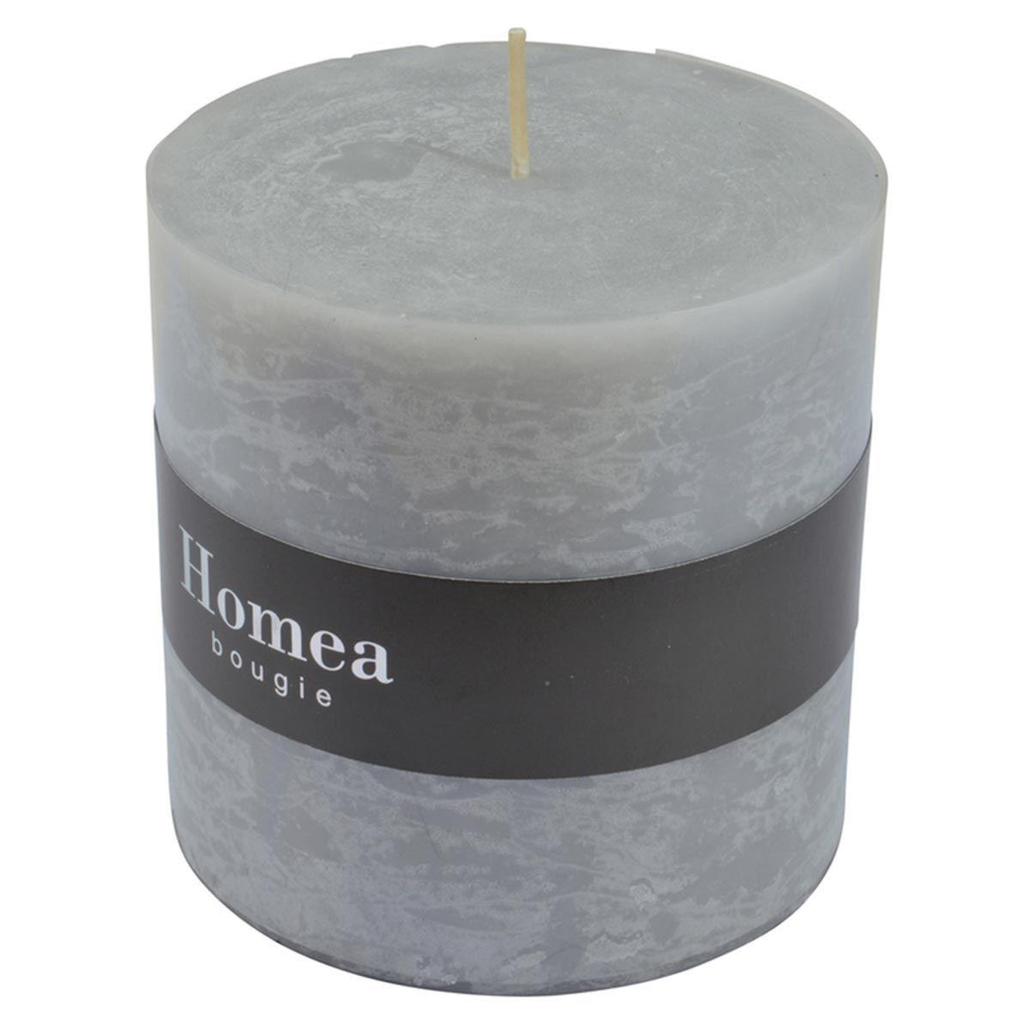 Voir la diapositive 2 : HOMEA Bougie pilier ronde déco  rustique  10cm gris
