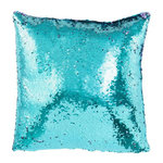 Paris Prix Coussin Déco Réversible  Sequin  45x45cm Bleu & Mauve