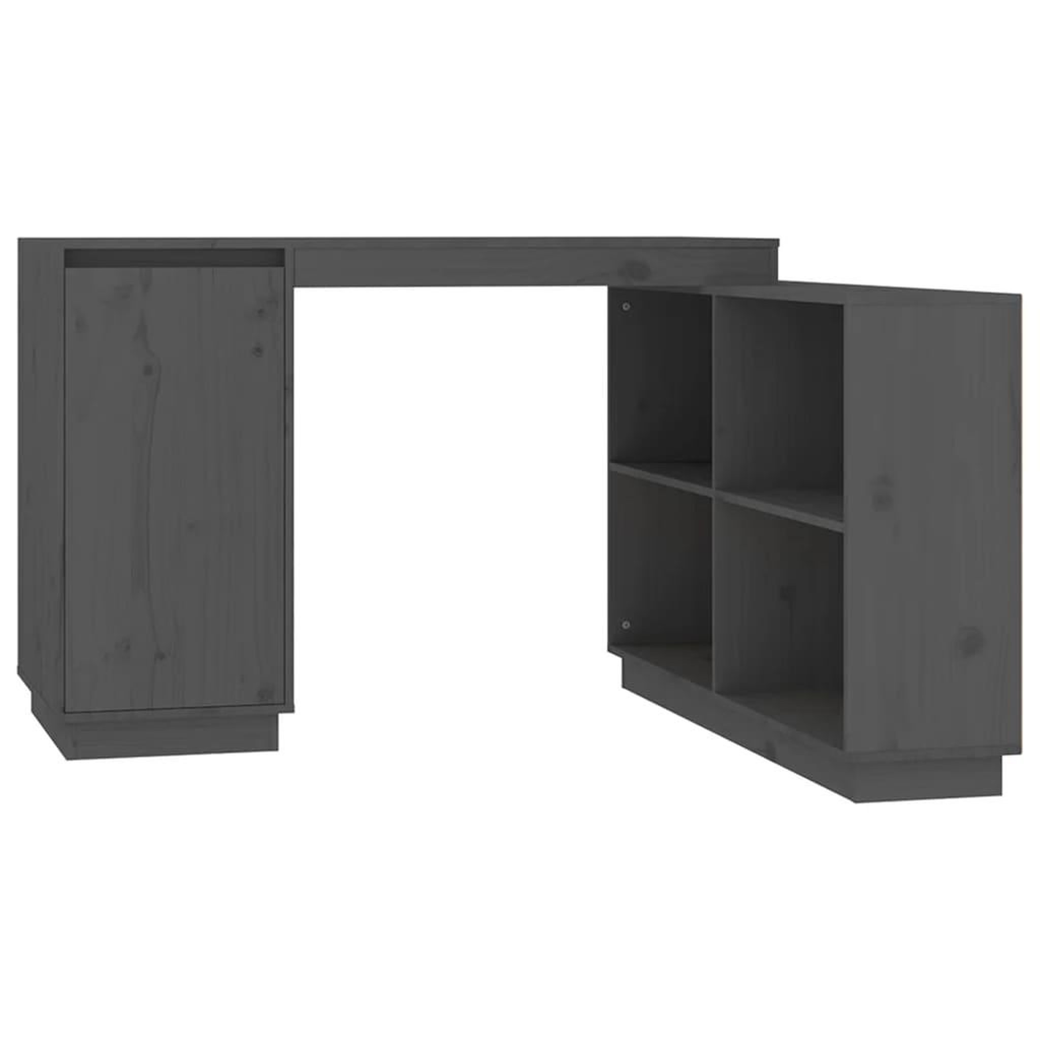Voir la diapositive 2 : VIDAXL Bureau Gris 110x50x75 cm Bois massif de pin