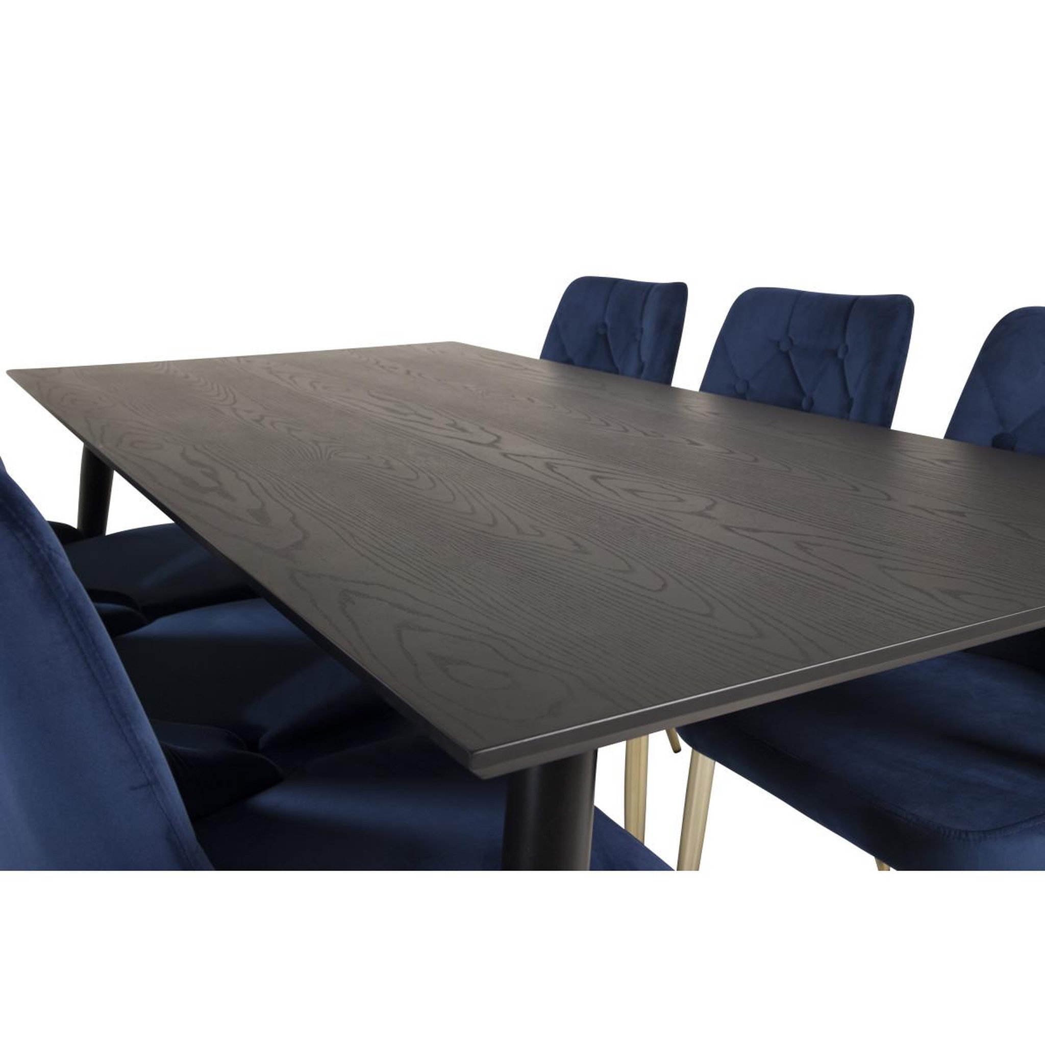 Voir la diapositive 4 : Paris Prix Ensemble table à manger & 6 chaises  dipp & deluxe  180cm noir & bleu