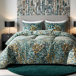 Les Ateliers du Linge Parure housse de couette 100% coton bio 57fils-telma. Coloris disponibles : Vert