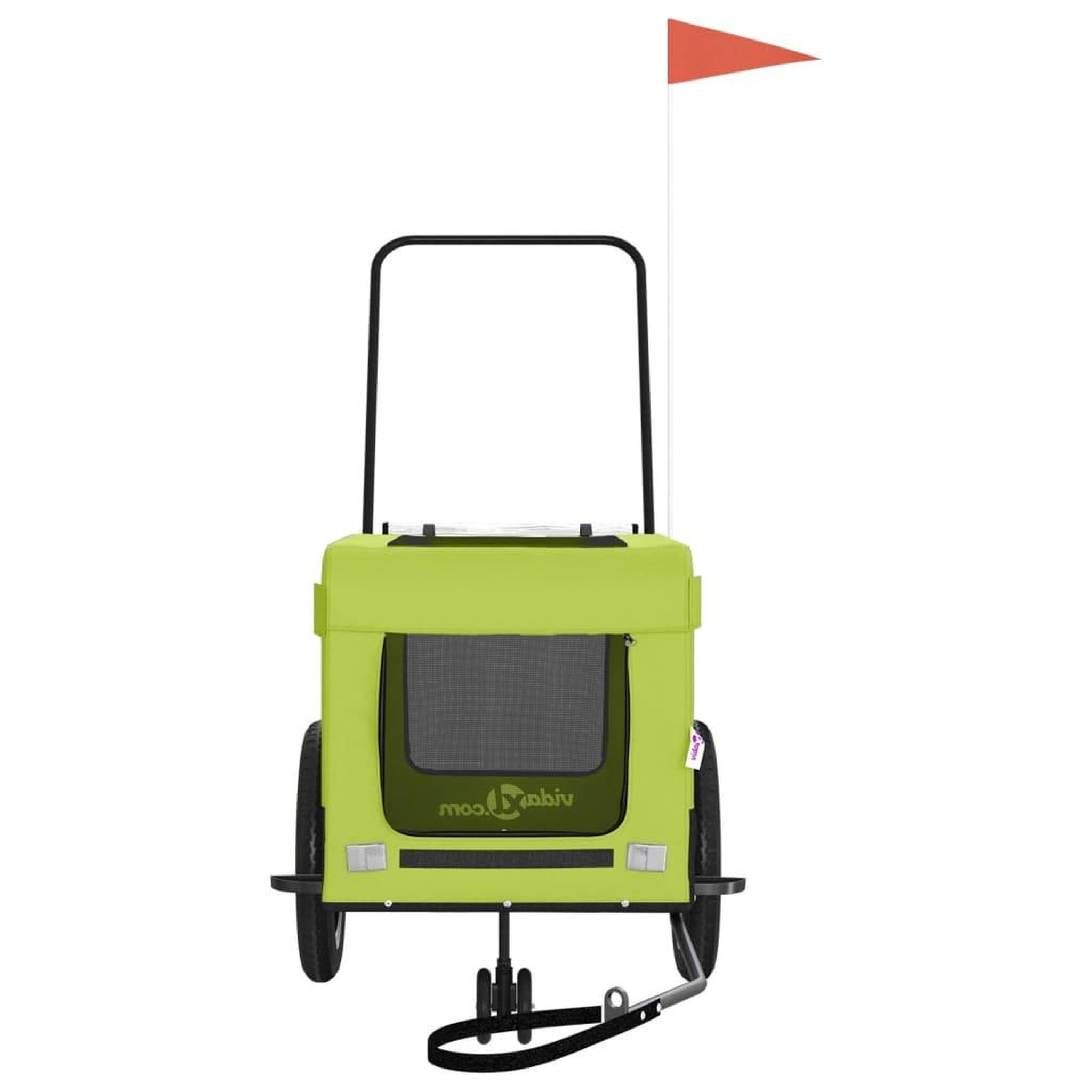Voir la diapositive 5 : VIDAXL Remorque de velo pour animaux de compagnie vert et noir