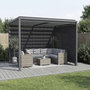 Voir la diapositive 2 : Habitat et Jardin Pergola bioclimatique avec 7 persiennes en acier galvanisé  Howard  - 3 x 4 m - Gris