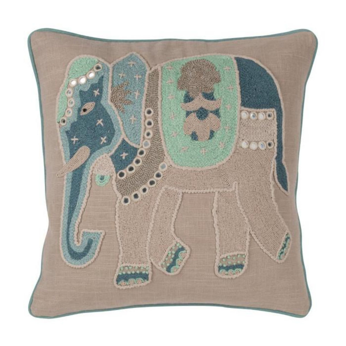 Paris Prix Coussin Design Éléphant  Mediterranean  Gris & Bleu