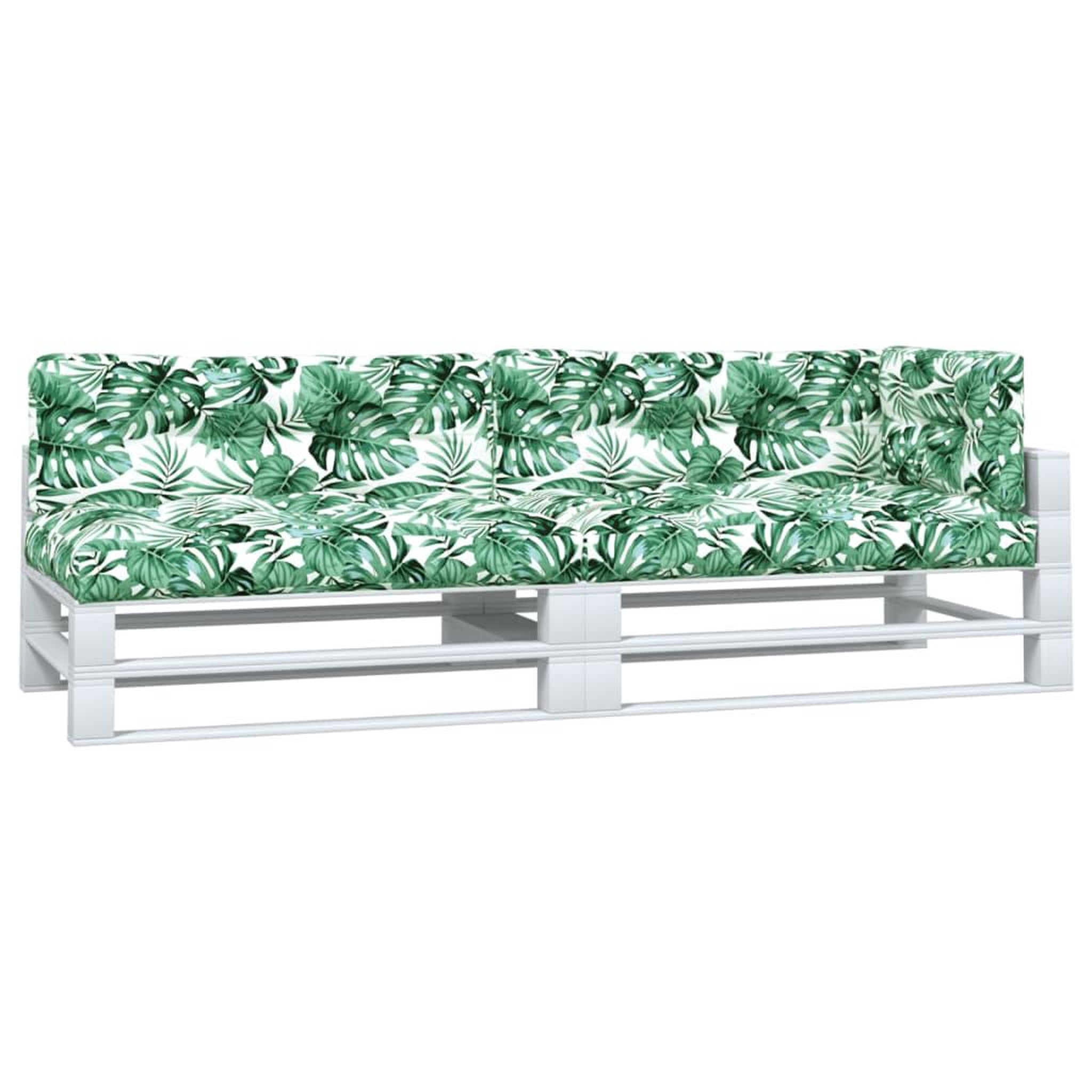 Voir la diapositive 3 : VIDAXL Coussins de palette 5 pcs motif de feuilles tissu