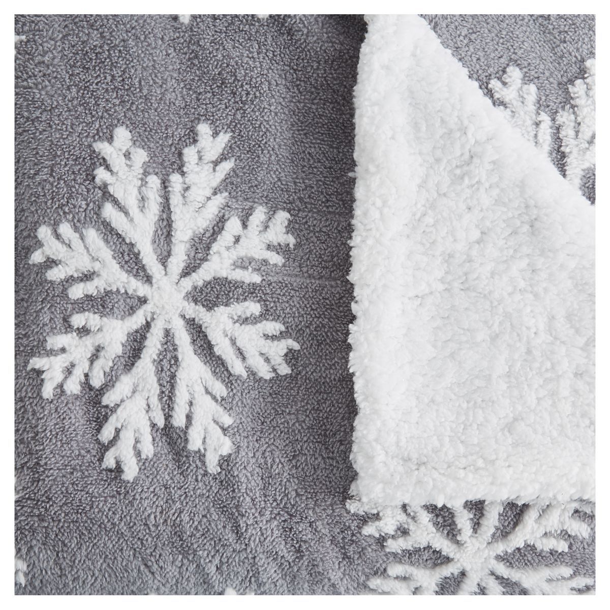 ACTUEL Plaid fantaisie bi-matière en polyester 250g/m² FLOCON 