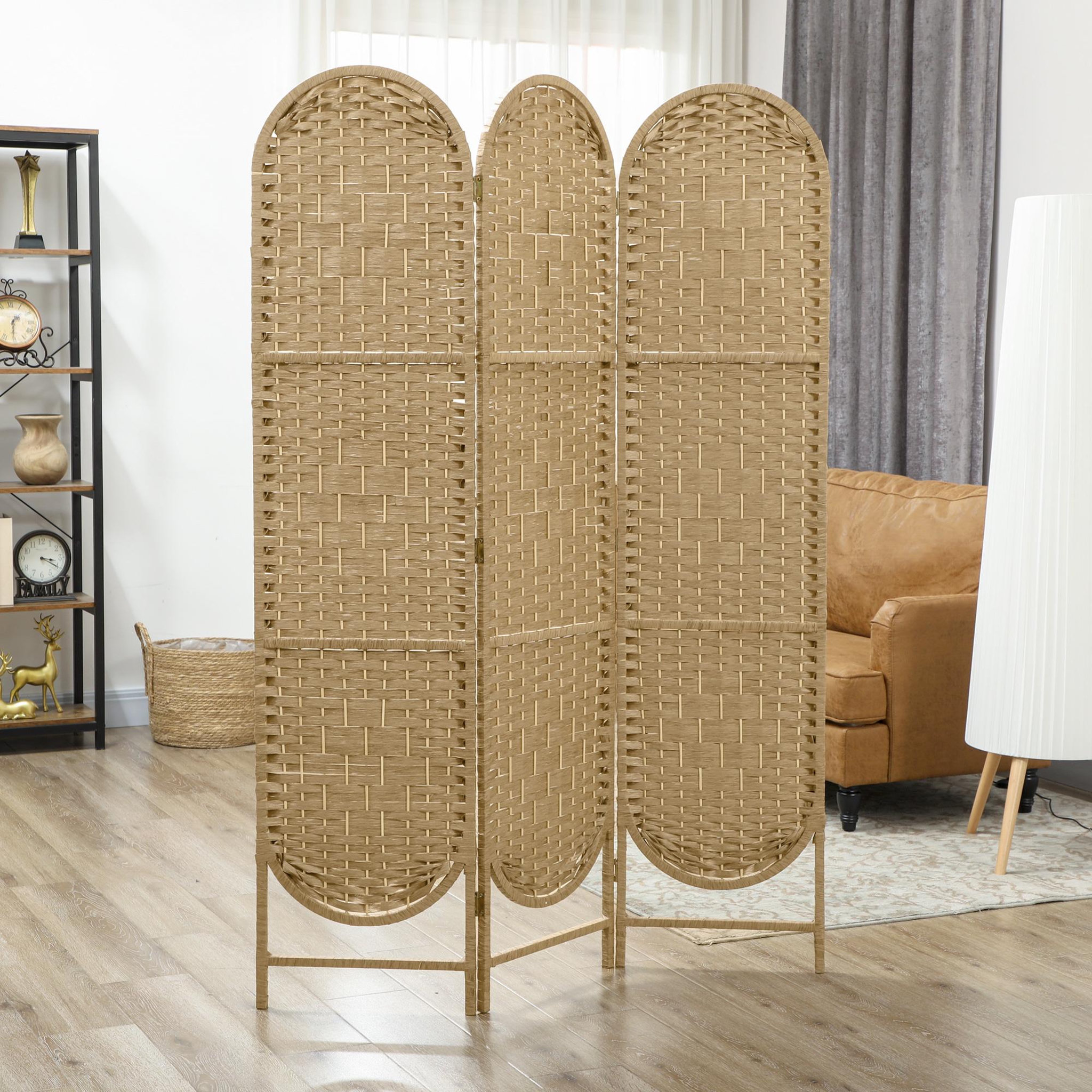 Voir la diapositive 2 : HOMCOM Paravent intérieur 3 panneaux pliable bois de pin naturel 120 x 170 cm