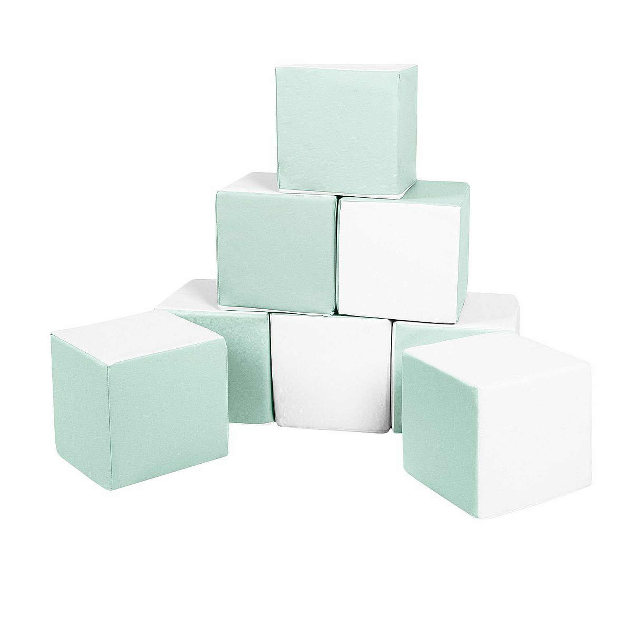 VELINDA Lot cubes xxl mousse 8 pcs blanc, menthe