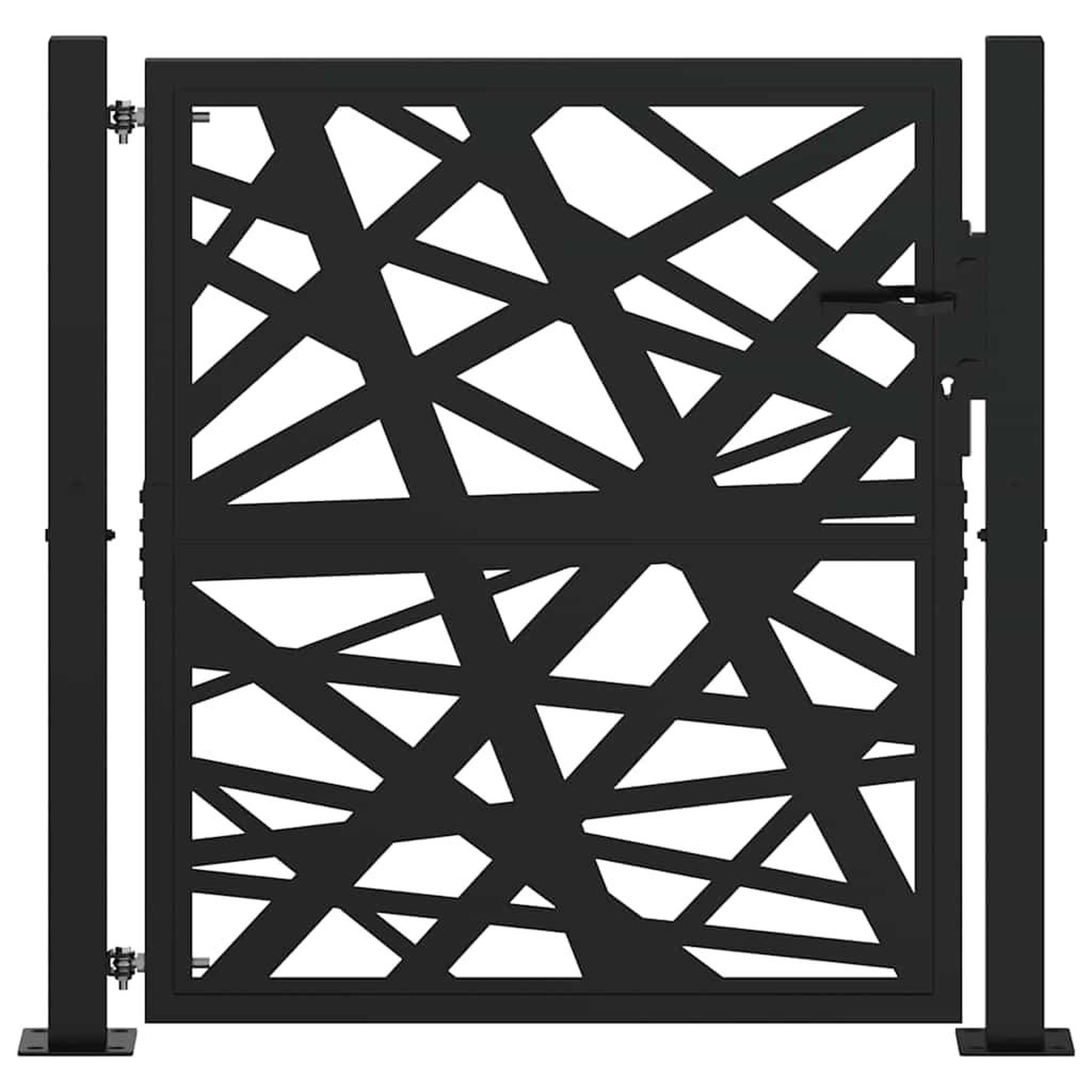 Voir la diapositive 3 : VIDAXL Portail de jardin noir 105x106 cm acier conception de lumiere