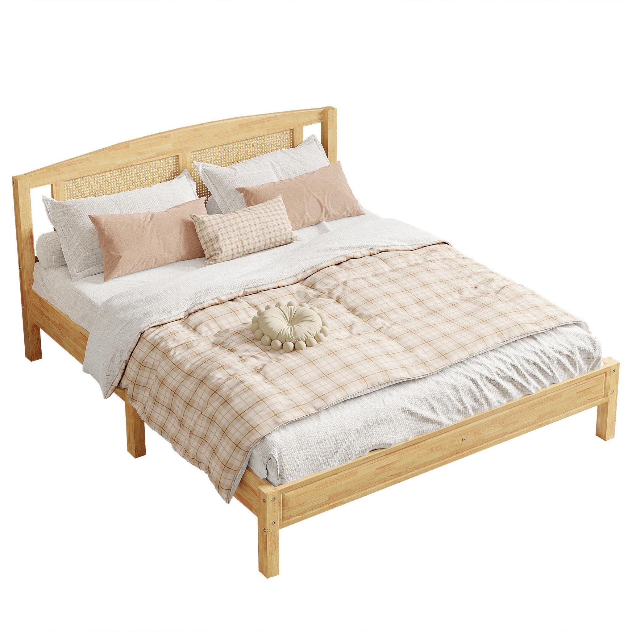 MERAX Lit 2 places 160x200cm pin coloris naturel
