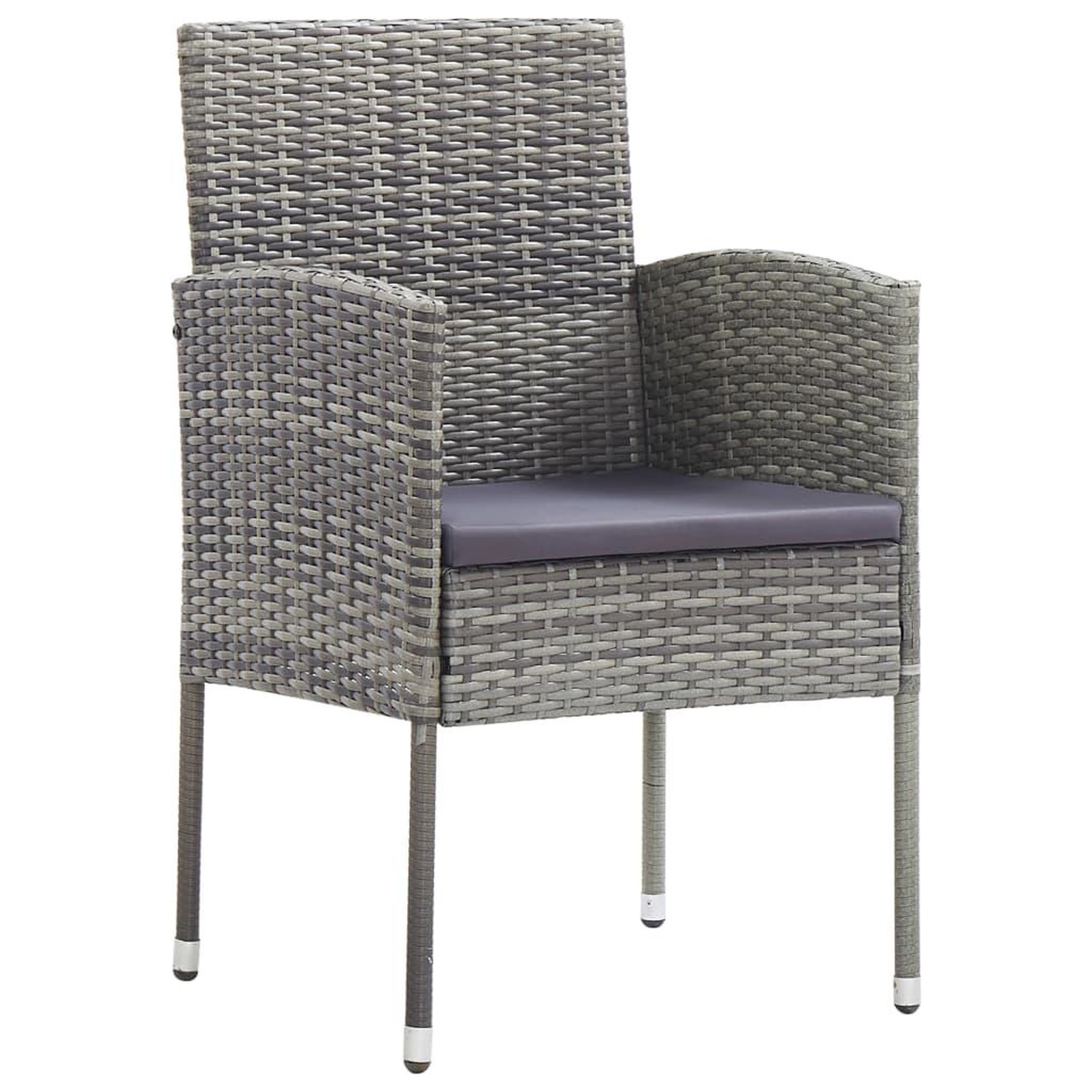 Voir la diapositive 2 : VIDAXL Chaises de jardin coussins gris fonce 2 pcs resine tressee