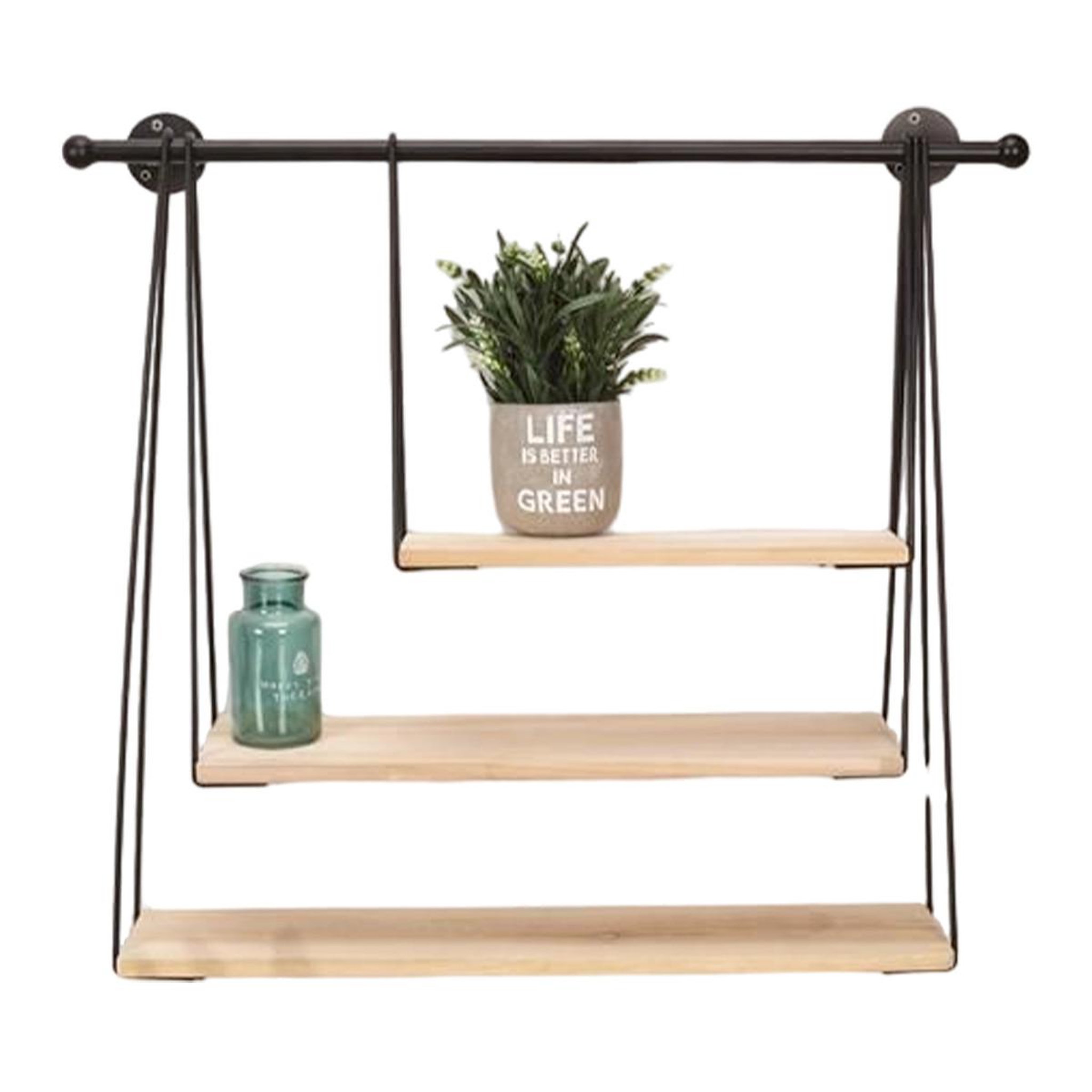 The Home Deco Factory Étagère murale 3 niveaux  filaire  65cm naturel