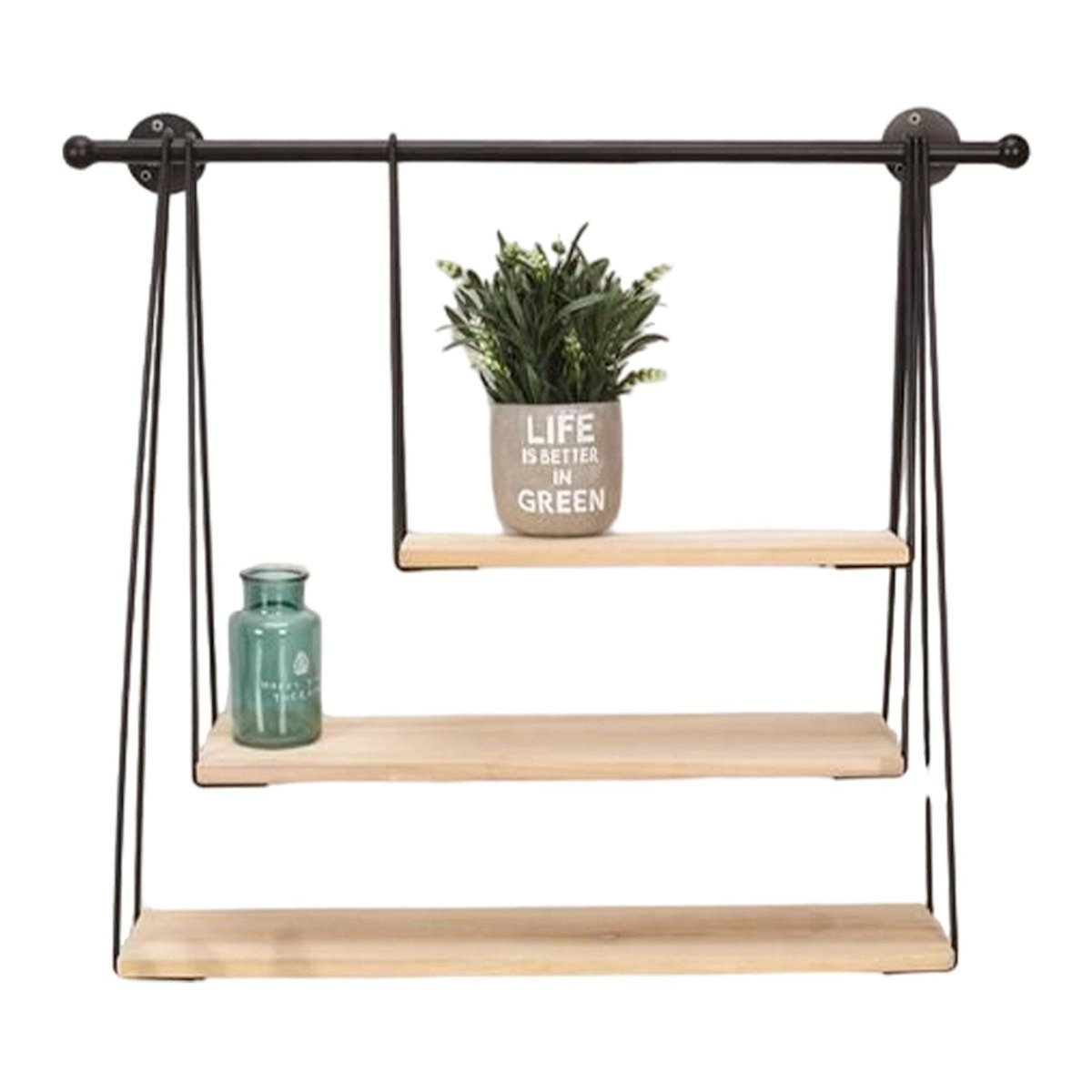 Paris Prix Étagère Murale 3 Niveaux  Filaire  65cm Naturel