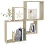 Voir la diapositive 5 : VIDAXL Etagere murale cube Chene sonoma 80x15x78,5cm Bois d'ingenierie