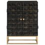 Voir la diapositive 2 : VIDAXL Buffet Noir 55x34x75 cm Bois massif de manguier et fer