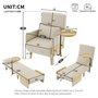 Voir la diapositive 4 : MERAX Fauteuil Convertible 3 En 1 Avec Plateau Beige Lin