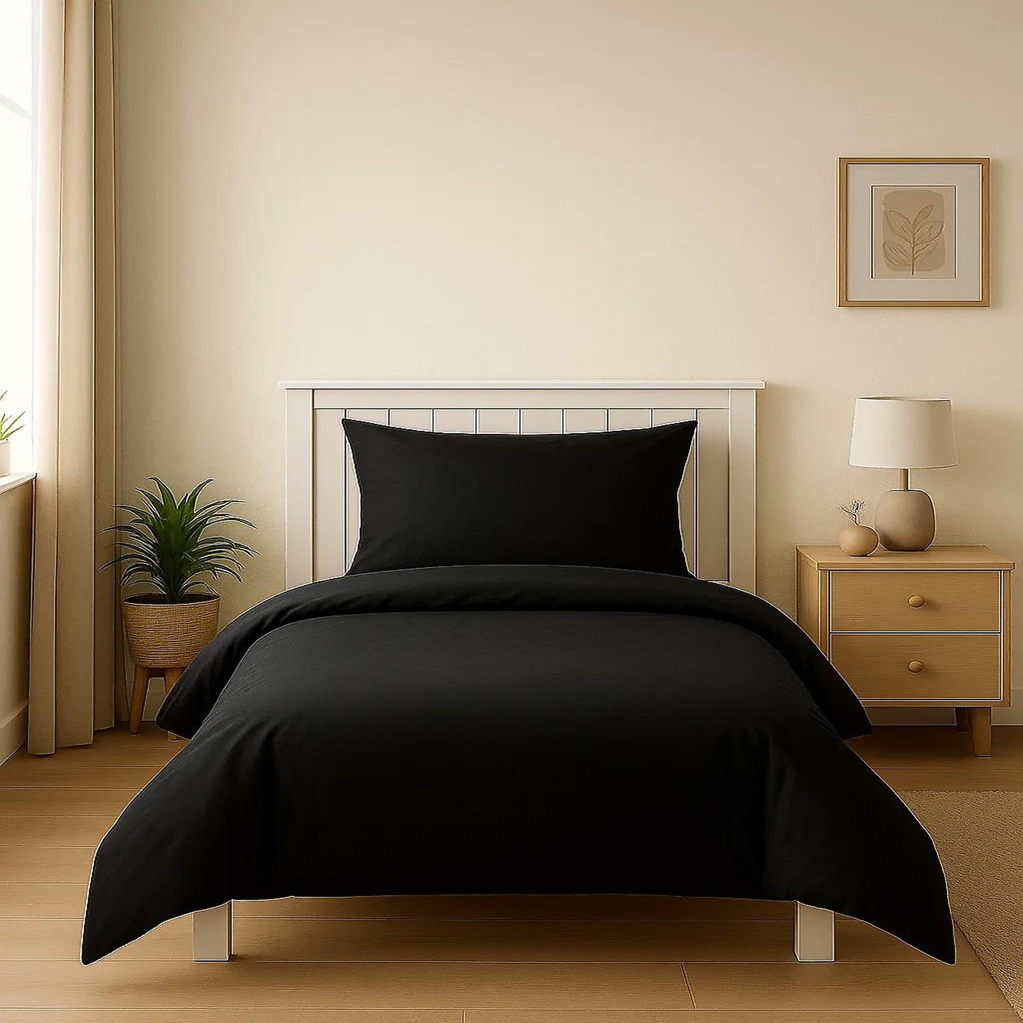 Home collection Housse de couette 100%coton 140x200cm anthracite