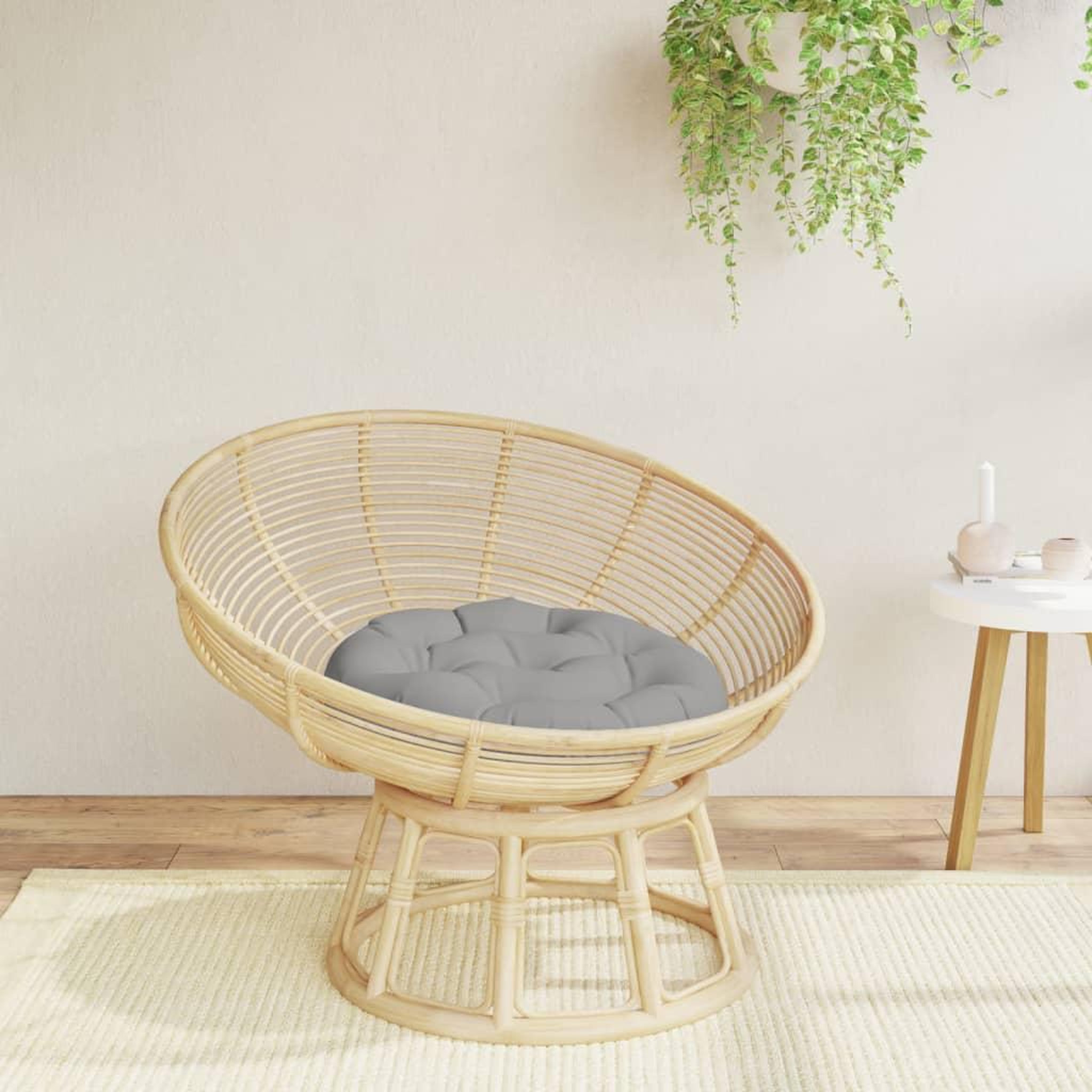 VIDAXL Coussin rond gris Ø 60 x11 cm tissu oxford