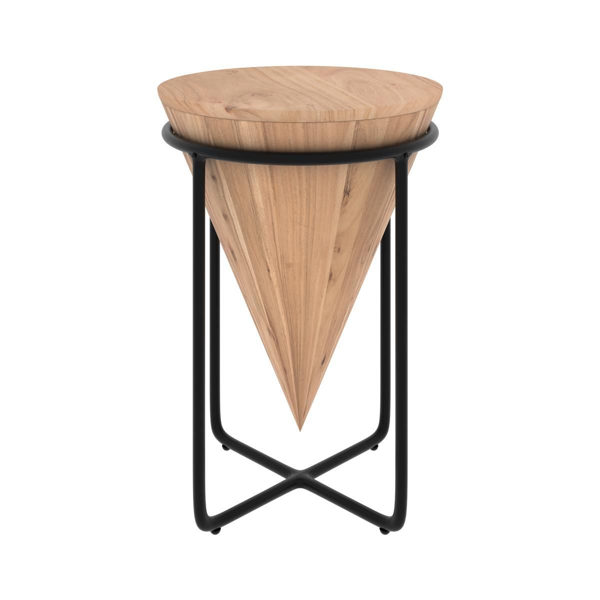 Rendez vous déco Grande sellette en bois d'accacia et métal D41 cm - Mafana