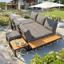Voir la diapositive 4 : MERAX Salon de jardin 7 places avec, canapé angle, dossier réglable, poufs et table