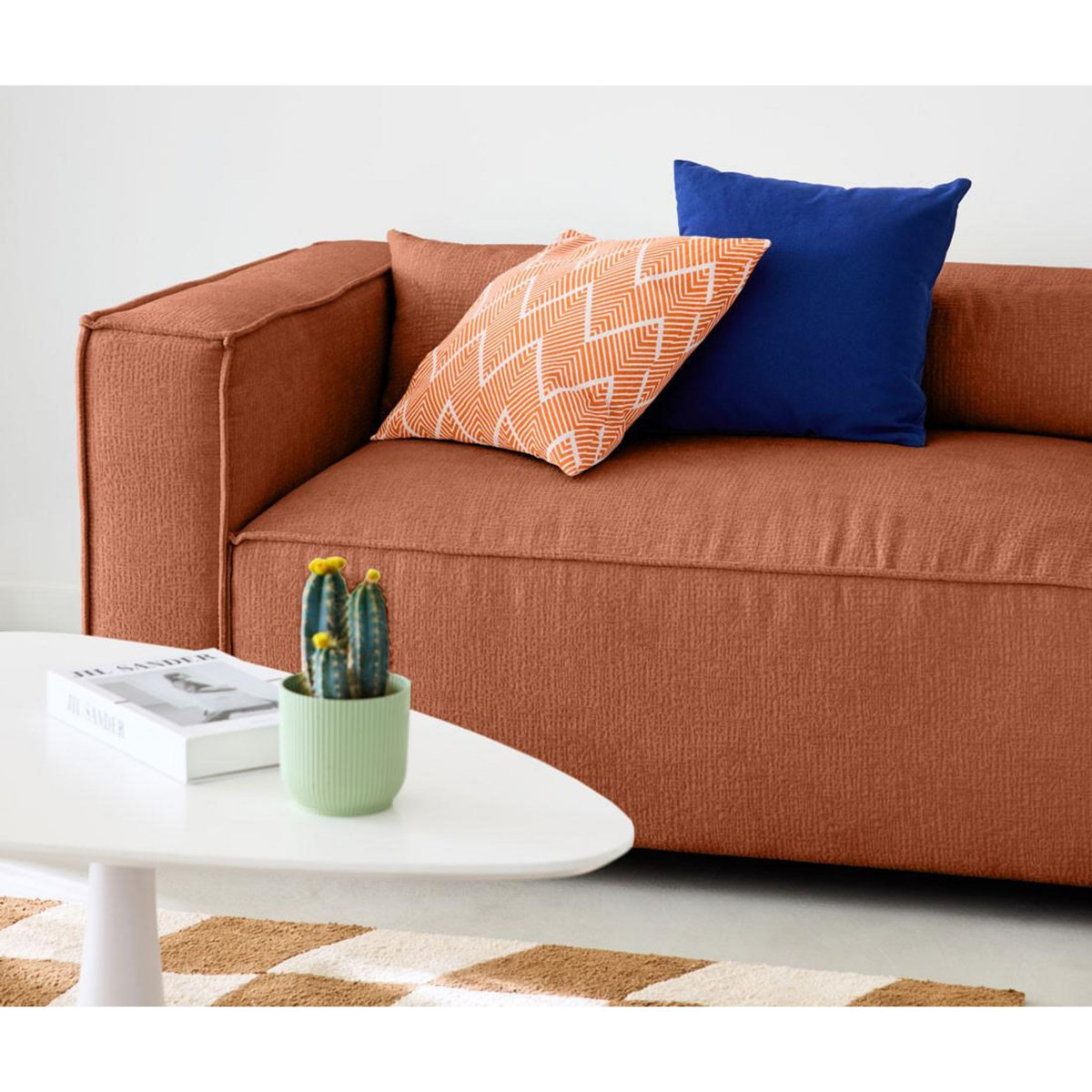 LISA DESIGN Ela - canapé d'angle droit 4 places - en tissu velours relief
