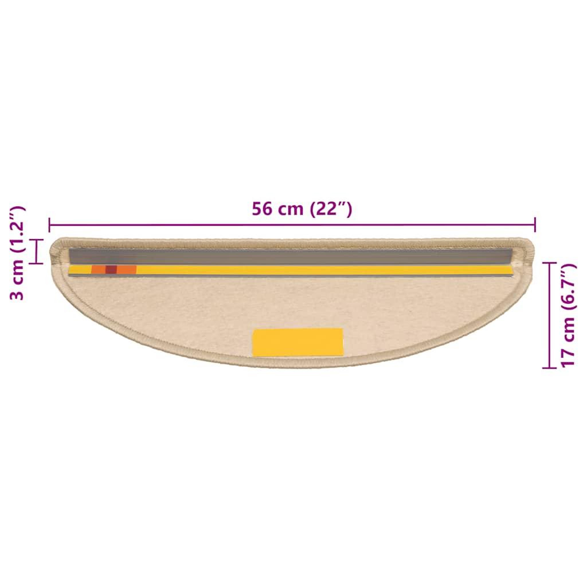 Voir la diapositive 6 : VIDAXL Tapis d'escalier autocollants 30 pcs 56x17x3 cm beige fonce