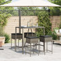 Voir la diapositive 3 : VIDAXL Ensemble de bar de jardin 5 pcs avec coussins gris poly rotin