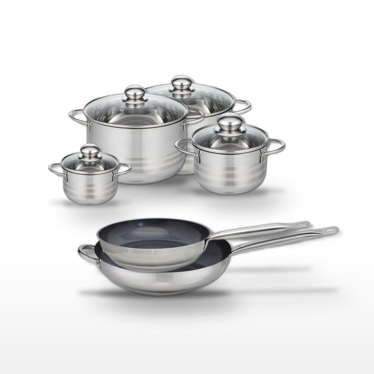 ELO Lot Poêles 28/32 cm & 4 Faitouts Elo Profi Therm Platinum