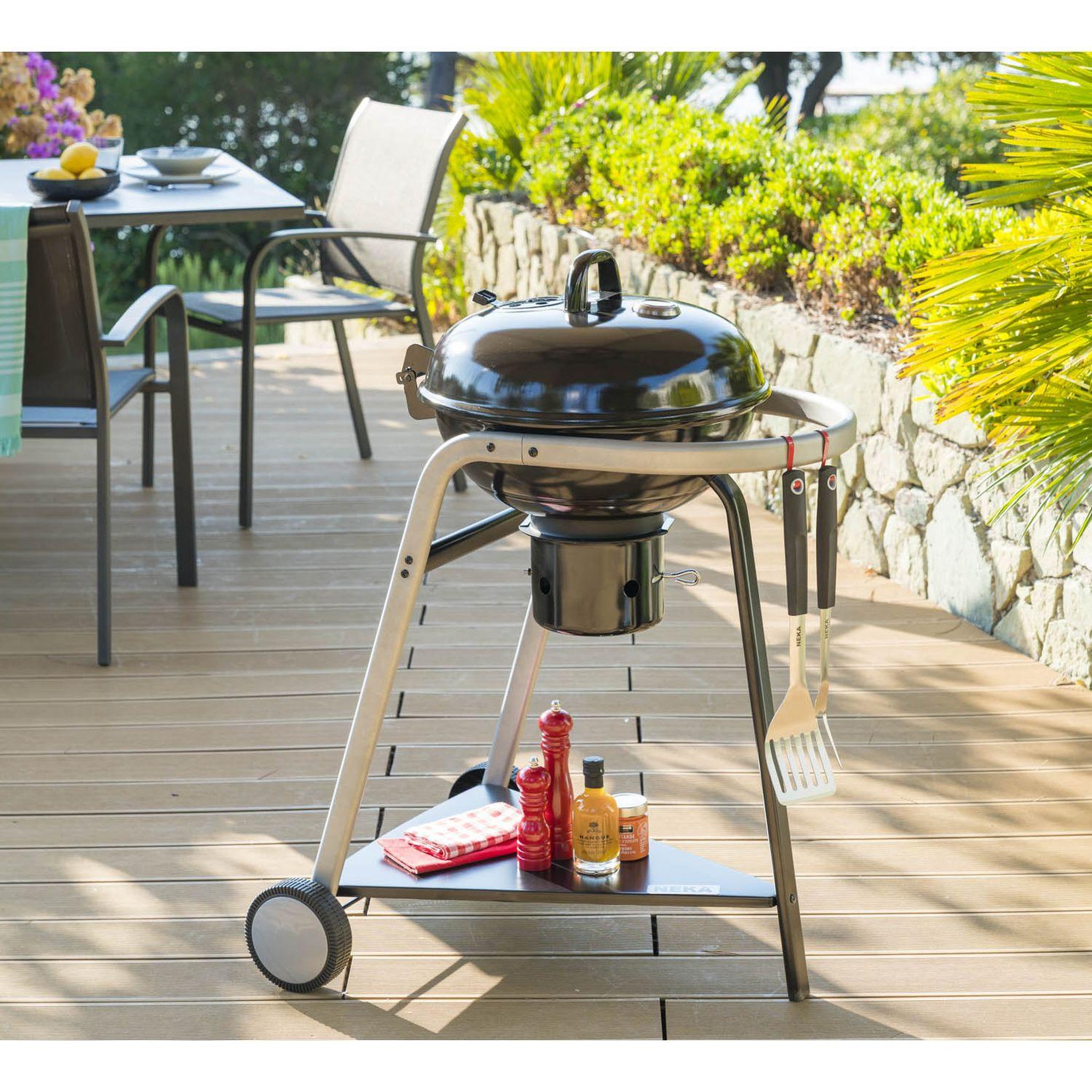 Voir la diapositive 2 : NEKA Barbecue à charbon pyla - diam. 46 cm - noir