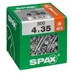 CENTRALE BRICO Lot de 500 vis acier tête fraisée torx SPAX, Diam.4 mm x L.35 mm