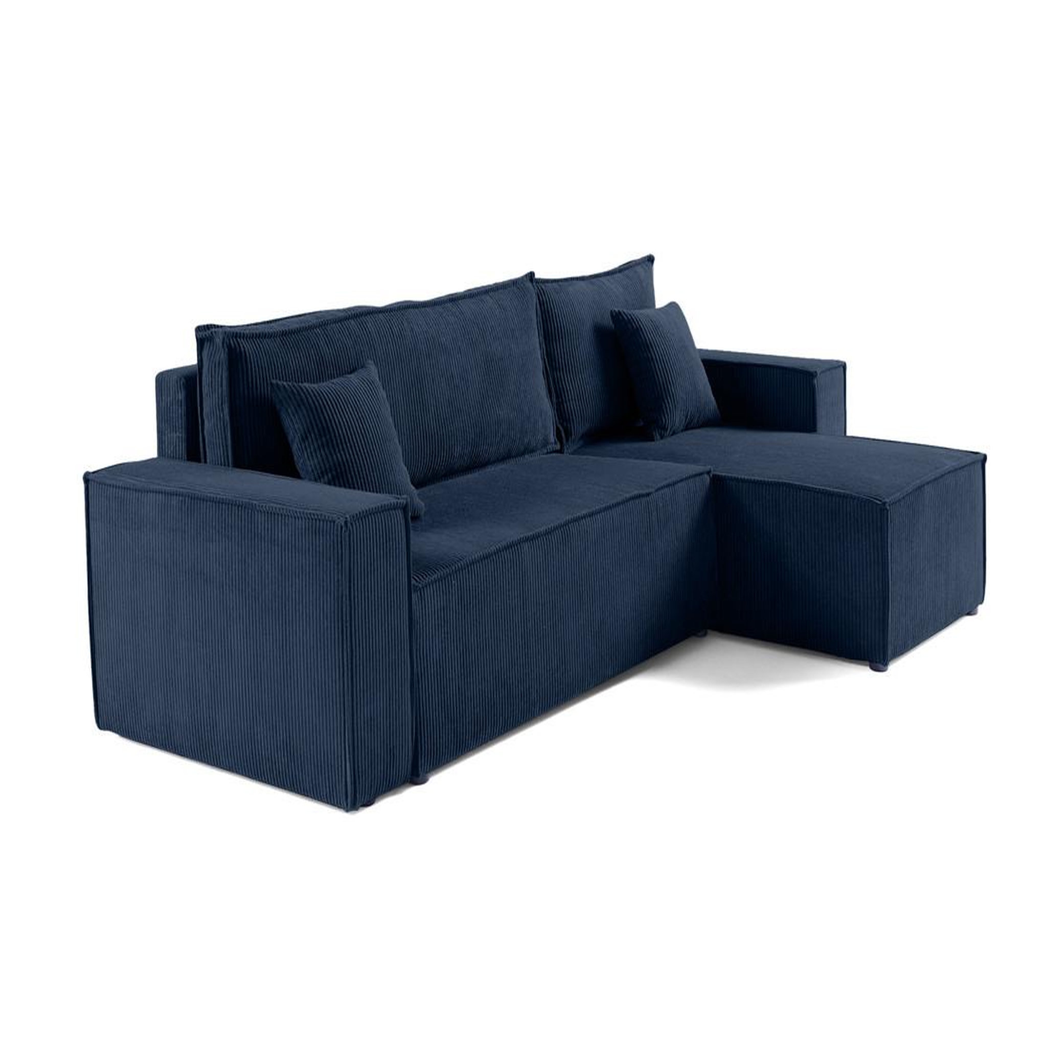 Voir la diapositive 4 : BEST MOBILIER Cezanne - canapé d'angle réversible - 4 places - convertible avec coffre - en velours côtelé